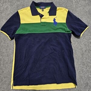 Polo Ralph Lauren Youth XL (18-20) Colorblock Stripe Big Pony Rugby Polo Shirt
